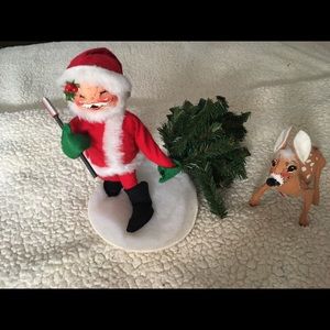 Annalee Doll 1991 Christmas Tree Holding Axe deer